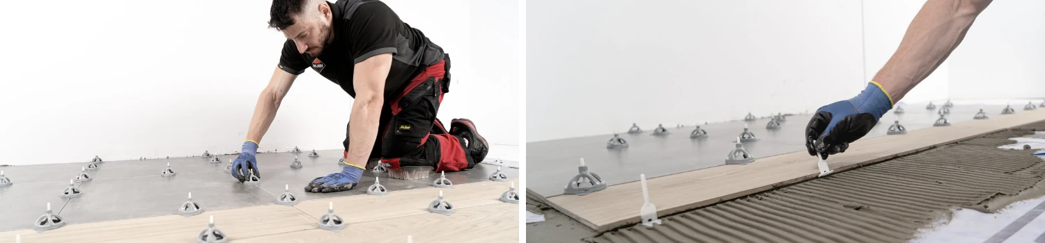 zastosowanie systemu poziomowania płytek CYCLONE LEVEL SYSTEM