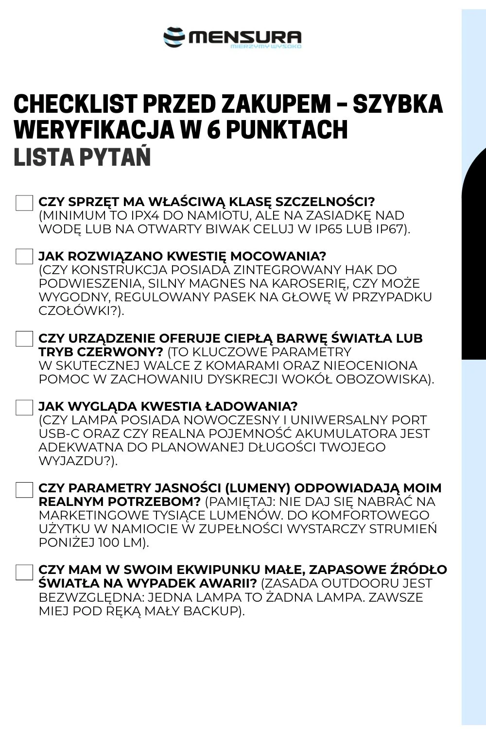 Checklista przed zakupem - szybka weryfikacja w 6 punktach