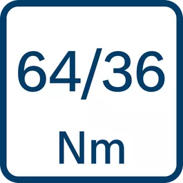  Moment obrotowy 64/36 Nm