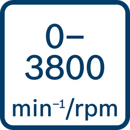  Prędkość obrotowa bez obciążenia 0 – 3 800 min–1 / obr./min