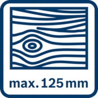 Bosch - Maks. głębokość cięcia w drewnie 125 mm