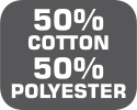 50% bawełna, 50% poliester