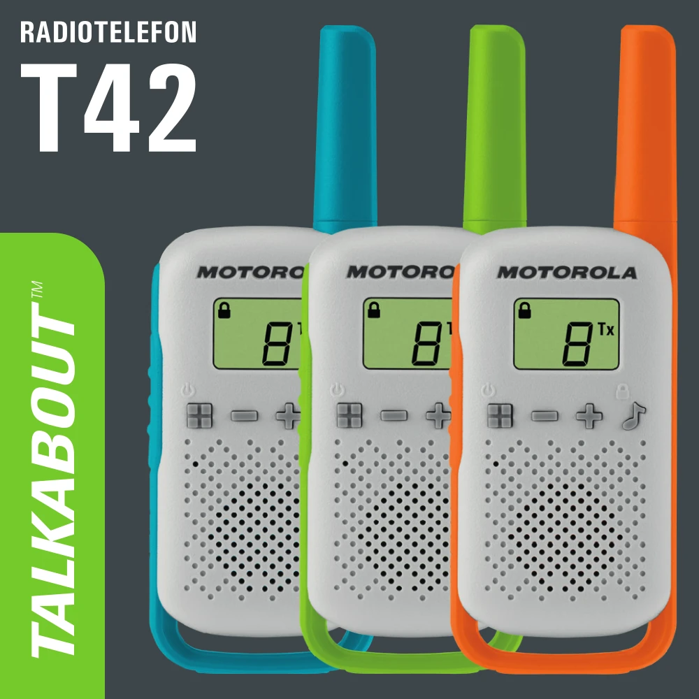 Radiotelefon Motorola Talkabout T42 – niebieski / zielony / pomarańczowy