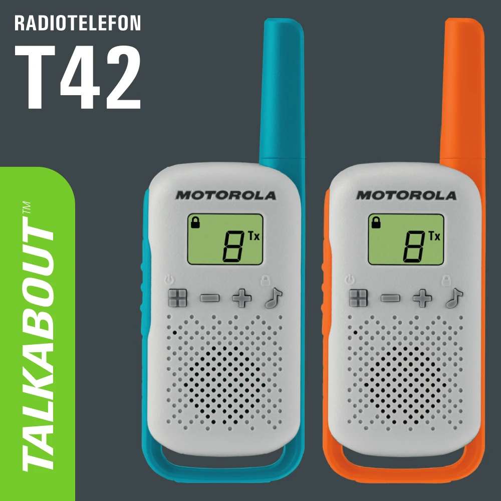 Radiotelefon Motorola Talkabout T42 – niebieski / pomarańczowy