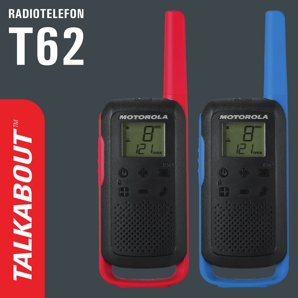 Radiotelefon Motorola Talkabout T62 – niebieski i czerwony